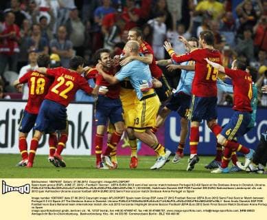 Spain team group (ESP), JUNE 27, 2012 - Football Soccer : UEFA EURO 2012 semi-final soccer match between Portugal 0(2-4)0 Spain at the Donbass Arena in Donetsk, Ukraine.  ( 20133028)