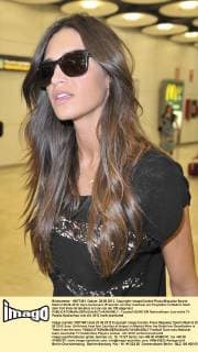 Madrid 29.06.2012. Sara Carbonero (Freundin von Iker Casillas) am Flughafen in Madrid. Nach dem Tod ihres Großvaters ist sie von der EM abgereist 