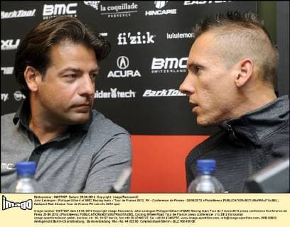 John Lelangue - Philippe Gilbert of BMC Racing team Tour de France 2012, PK - Conference de Presse - 29 06 2012 xPhotoNewsx 