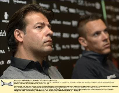 John Lelangue - Philippe Gilbert of BMC Racing team Tour de France 2012, PK - Conference de Presse - 29 06 2012 xPhotoNewsx 