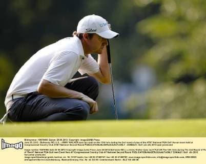June 29, 2012 - Bethesda, MD, U.S. - JIMMY WALKER eyes up a putt on the 12th hole during the 2nd round of play of the AT&T National PGA Golf Herren event held at Congressional Country Club AT&T National Second Round - ZUMAb21