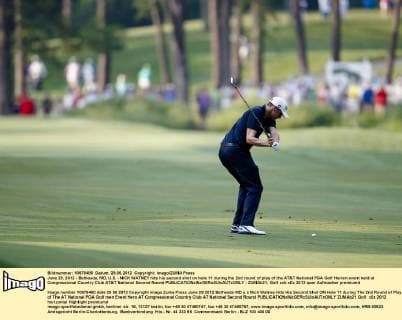 June 29, 2012 - Bethesda, MD, U.S. - NICK WATNEY hits his second shot on hole 11 during the 2nd round of play of the AT&T National PGA Golf Herren event held at Congressional Country Club AT&T National Second Round - ZUMAb21