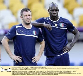 Kiew 30 06 2012 - Abschlusstraining Italien: Antonio Cassano - Mario Balotelli 