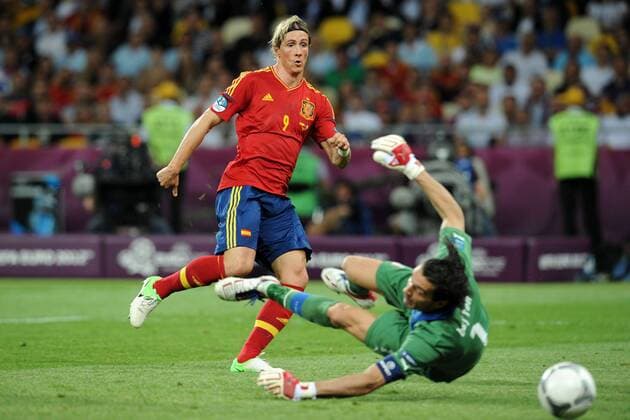Kiev 01 07 2012 - Finale Euro 2012, Spanien - Italien: gol Fernando Torres 