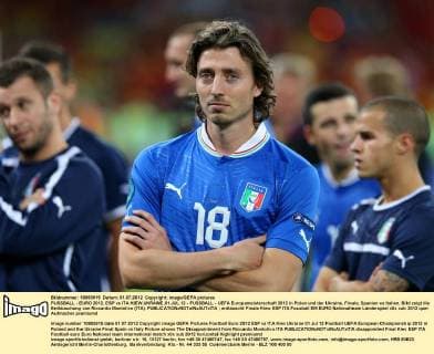 FUSSBALL - EURO 2012, ESP vs ITA KIEW,UKRAINE,01.JUL.12 - FUSSBALL - UEFA Europameisterschaft 2012 in Polen und der Ukraine, Finale, Spanien vs Italien. Bild zeigt die Enttäuschung von Riccardo Montolivo (ITA). 