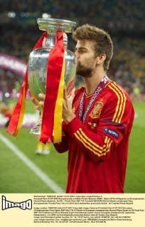 Fussball Kiew 01.07.2012 Europameisterschaften Finale Spanien (ESP) - Italien (ITA) 4:0 Spanien ist Europameister Gerard Pique (Spanien, No.03)