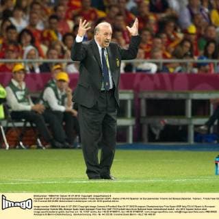 Fussball Kiew 01.07.2012 Europameisterschaften Finale Spanien (ESP) - Italien (ITA) 4:0 Spanien ist Europameister Vicente del Bosque (Spanien, Trainer)