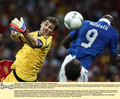 Goalkeeper of the National team of Spain Iker Casillas –1 and forward of the national team of Italy Mario Balotelli –9 On July 1, the Olimpiyskiy National Complex Stadium in Kyiv hosted the final match of UEFA EURO 2012 between the national teams of Spain and Italy. Spain won 4-0. 