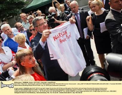 Euro 2012, Warschau, Empfang der polnischen Nationalmannschaft: Präsident Bronislaw Komorowski - adto_020712 