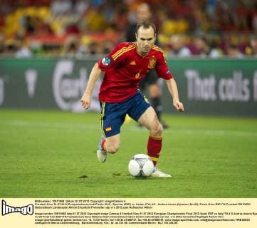 Fussball Kiew 01.07.2012 Europameisterschaft Finale 2012 - Spanien (ESP) vs. Italien (ITA) 4:0 - Andres Iniesta (Spanien, No.06)