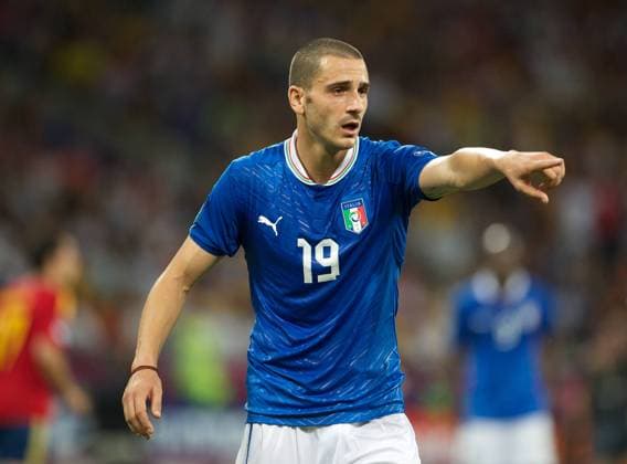 Fussball Kiew 01.07.2012 Europameisterschaft Finale 2012 - Spanien (ESP) vs. Italien (ITA) 4:0 -Leonardo Bonucci (Italien, No.19)