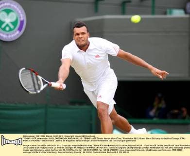 TENNIS - ATP, Wimbledon 2012 LONDON,ENGLAND,04.JUL.12 - TENNIS - ATP Tennis Herren World Tour, Wimbledon 2012, Grand Slam. Bild zeigt Jo-Wilfried Tsonga (FRA). 