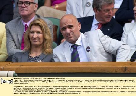 TENNIS - ATP, Wimbledon 2012 LONDON,ENGLAND,04.JUL.12 - TENNIS - ATP Tennis Herren World Tour, Wimbledon 2012, Grand Slam. Bild zeigt Stefanie Graf und Andre Agassi. 