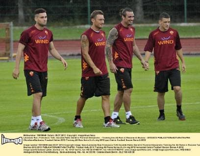 Leonardo Rosi, Francesco Totti, Osvaldo Pablo Daniel e Florenzi Alessandro - Training des AS Rom in Riscone di Brunico - 2012 2013 ChristianxMantuano