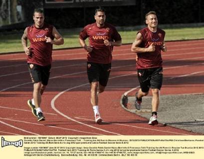 Osvaldo Pablo Daniel, Marco Borriello e Francesco Totti - Training des AS Rom in Riscone di Brunico - 2012 2013 ChristianxMantuano