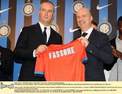 Pressetermin von Inter Mailand - Marco Fassone - Cristiano Carugati 