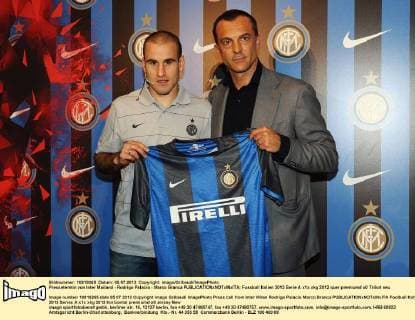 Pressetermin von Inter Mailand - Rodrigo Palacio - Marco Branca 