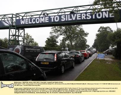 06.07.2012- Traffic chaos at the circuit entrance British Grand Prix, Silverstone 5-8 July 2012 