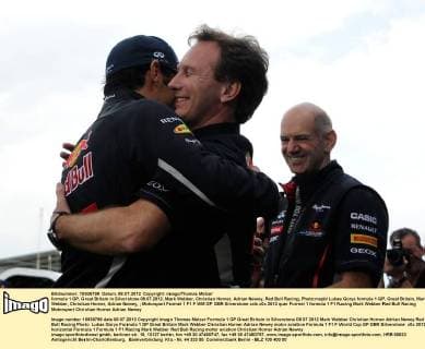 formula 1 GP, Great Britain in Silverstone 08.07.2012, Mark Webber, Christian Horner, Adrian Newey, Red Bull Racing, Photo:mspb Lukas Gorys formula 1 GP, Great Britain, Mark Webber, Christian Horner, Adrian Newey,