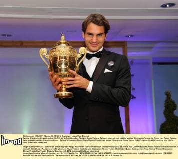 Tennis Wimbledon Championship 2012 25 Juni- 8.Juli London, England Roger Federer Schweiz,gewinnt zum siebten Maldas Wimbledon Turnier im Einzel hier Roger Federer beim anschließenden Championsdinner