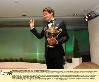 Tennis Wimbledon Championship 2012 25 Juni- 8.Juli London, England Roger Federer Schweiz,gewinnt zum siebten Maldas Wimbledon Turnier im Einzel hier Roger Federer beim anschließenden Championsdinner