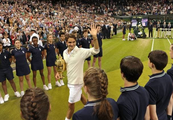 Tennis Wimbledon Championship 2012 25 Juni- 8.Juli London, England Roger Federer Schweiz,gewinnt zum siebten Maldas Wimbledon Turnier im Einzel