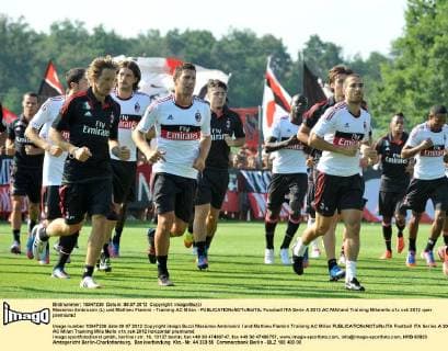 Massimo Ambrosini (L) und Mathieu Flamini - Training AC Milan -