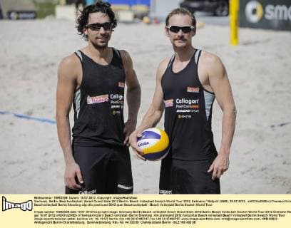 Germany, Berlin, Beachvolleyball, Smart Grand Slam 2012 Berlin, Beach Volleyball Swatch World Tour 2012, Erdmann Matysik (GER), 10.07.2012, xHOCHxZWEIx xThomasxVictorx