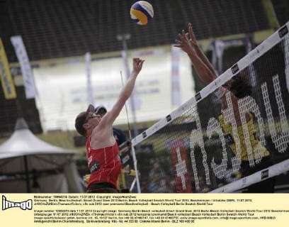 Germany, Berlin, Beachvolleyball, Smart Grand Slam 2012 Berlin, Beach Volleyball Swatch World Tour 2012, Boeckermann Urbatzka (GER), 11.07.2012, xHOCHxZWEIx xThomasxVictorx