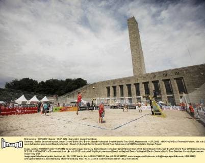 Germany, Berlin, Beachvolleyball, Smart Grand Slam 2012 Berlin, Beach Volleyball Swatch World Tour 2012, Nebencourt, 11.07.2012 - xHOCHxZWEIx xThomasxVictorx