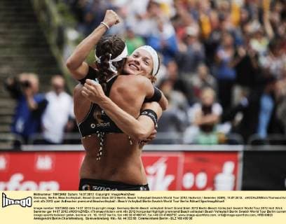 Germany, Berlin, Beachvolleyball, Smart Grand Slam 2012 Berlin, Beach Volleyball Swatch World Tour 2012, Holtwick Semmler (GER), 14.07.2012, xHOCHxZWEIx xThomasxVictorx