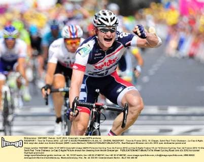 RADSPORT - Tour de France 2012 - LE CAP D AGDE,FRANKREICH,14.JUL.12 - DIVERS, RADSPORT - Tour de France 2012, 13. Etappe, Saint Paul Trois Chateaux - Le Cap d Agde. Bild zeigt den Jubel von Andre Greipel (GER Looto Bellisol). 