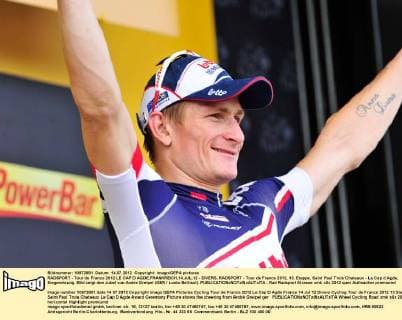 RADSPORT - Tour de France 2012 LE CAP D AGDE,FRANKREICH,14.JUL.12 - DIVERS, RADSPORT - Tour de France 2012, 13. Etappe, Saint Paul Trois Chateaux - Le Cap d Agde, Siegerehrung. Bild zeigt den Jubel von Andre Greipel (GER Looto Bellisol). 