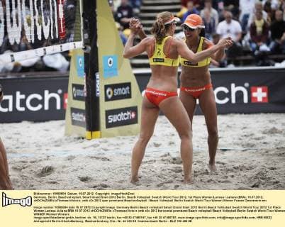 Germany, Berlin, Beachvolleyball, Smart Grand Slam 2012 Berlin, Beach Volleyball Swatch World Tour 2012, 1st Place Women Larissa Juliana (BRA), 15.07.2012, xHOCHxZWEIx xThomasxVictorx