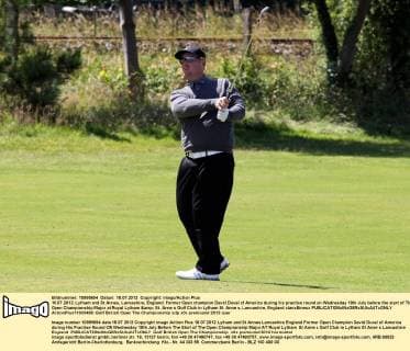 18.07.2012. Lytham and St Annes, Lancashire, England. Former Open champion David Duval of America during his practise round on Wednesday 18th July before the start of The Open Championship Major at Royal Lytham &amp; St. Anne s Golf Club in Lytham St. Anne s, Lancashire, England xIanxBinesx  ActionPlus11303498