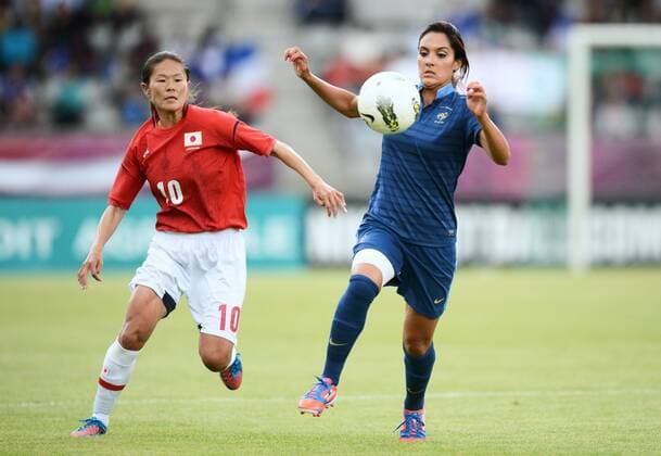 Louisa NECIB (fra) - Homare SAWA (jap) FOOTBALL : France vs Japon - match amical - 19 07 2012 AnthonyBibard FEP Panoramic 