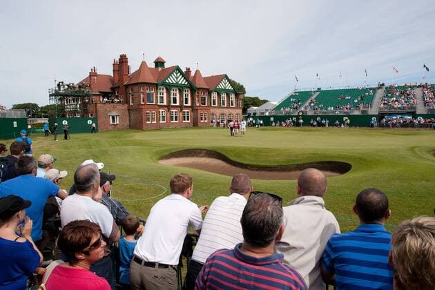 Golf - The Open - Day Three A general view of the 18th green looking towards the club house and grandstand at Royal Lytham & St Anne s Golf Club 