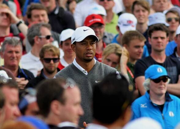 21.07.12 Lytham &amp; St Annes, England. American tiger Woods waits on the 14th tee during the third round of The Open Golf Championship from the Royal Lytham &amp; St Annes course in Lancashire xActionplusxOperationsx  ActionPlus11304721