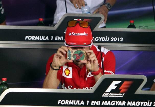 formula 1 GP, Ungarn in Budapest, 26.07.2012, Fernando Alonso, Scuderia Ferrari, Spiderman, Photo:mspb Lukas Gorys formula 1 GP, Ungarn, Fernando Alonso,