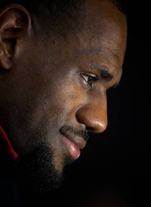Basketball Olympia 2012 London 27.07.2012 Olympische Spiele London 2012 Pressekonferenz Team USA Basketball LeBron James