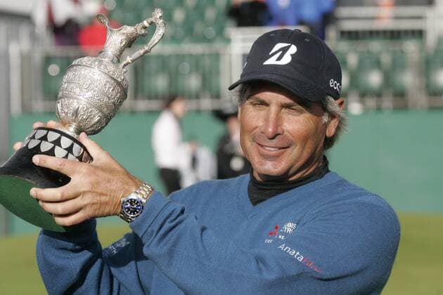 29.07.2012 Ayrshire, Scotland. Fred COUPLES winner of the The Rolex Senior Open Championship from Turnberry with his trophy xIanxBuchanx  ActionPlus11308275