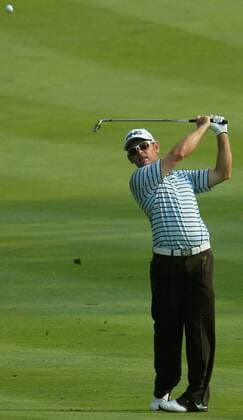Aug. 3, 2012 - Akron, OH, USA - Louis Oosthuizen hits his second shot on the 10th hole during second-round play at the 2012 WGC-Bridgestone Invitational at Firestone Country Club on Friday, August 3, 2012, in Akron, Ohio. 2012 WGC-Bridgestone Invitational - ZUMAm67