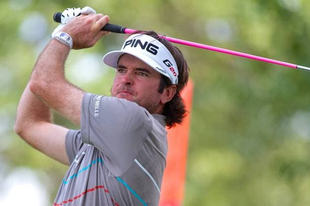 Aug. 4, 2012 - Akron, Ohio, U.S - Bubba Watson tees off at the 18th hole during the third round of the WGC Bridgestone Invitational at Firestone Country Club, Akron, Oh. PGA Golf Herren 2012 - Aug 4 - Bridgestone Invitational - ZUMAs30