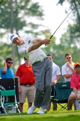Aug. 4, 2012 - Akron, Ohio, U.S - Jim Furyk tees off at the 15th hole during the third round of the WGC Bridgestone Invitational at Firestone Country Club, Akron, Oh. PGA Golf Herren 2012 - Aug 4 - Bridgestone Invitational - ZUMAs30