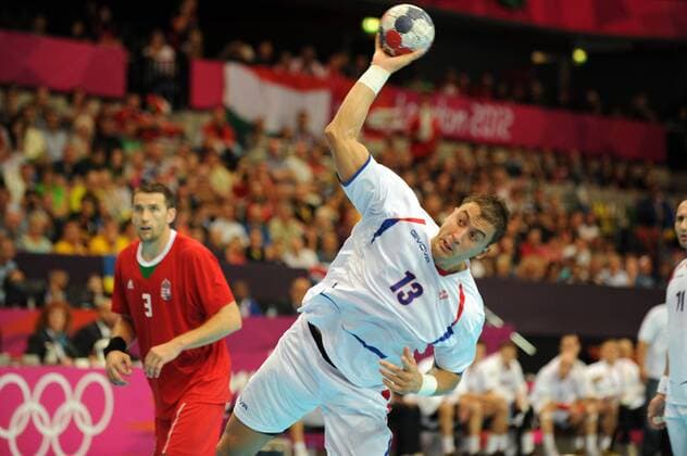 London, Copper Box, Großbritannien 5.8.2012, Handball, Männer, Olympia 2012 Ungarn - Serbien 26 - 23 Momir ILIC, SER