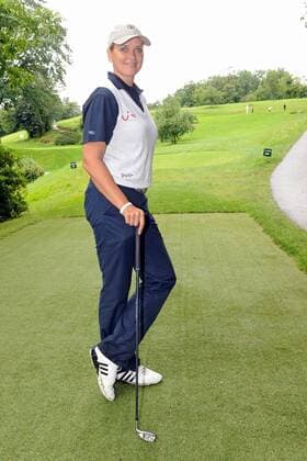 Die ehemalige Rennrodlerin Susi - Lisa Erdmann ( GER ) anläßlich des finanzwelt Eagles Charity Golf Cup 2012 am 06.08.2012 in Herbolzheim-Tutschfelden.