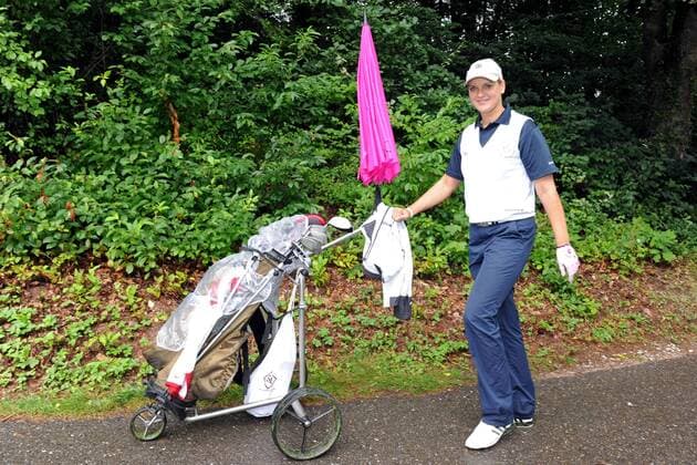 Die ehemalige Rennrodlerin Susi - Lisa Erdmann ( GER ) anläßlich des finanzwelt Eagles Charity Golf Cup 2012 am 06.08.2012 in Herbolzheim-Tutschfelden.