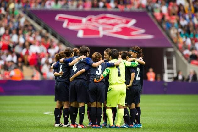 Japan team group (JPN), AUGUST 6, 2012 - Football Soccer : Women s semifinal match between Women s Japan 2-1 Women s France at Wembley Stadium during the London 2012 Olympic Games in London, UK.  (bxlb040092)