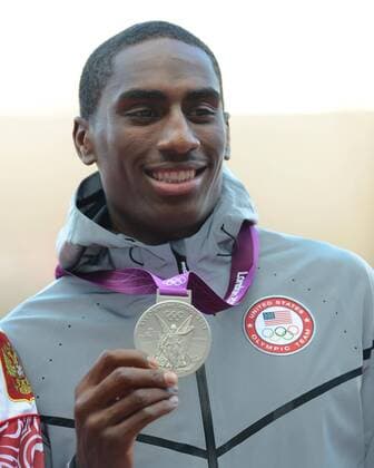 LONDON, Aug. 8, 2012 - Silver medalist Erik Kynard of USA attends victory ceremony of men s High Jump competition, at London 2012 Olympic Games in London, Britain, on August 8, 2012. (OLY2012)BRITAIN-LONDON-ATHLETICS-MEN S HIGH JUMP 