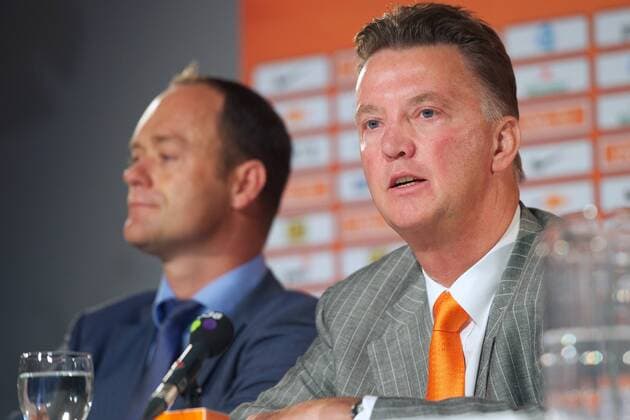 (L-R) chairman Bert van Oostveen,coach Louis van Gaal of Holland Louis van Gaal Unveiled as New Netherlands National Team Coach 2012 2013 xVIxxIVx 1086857